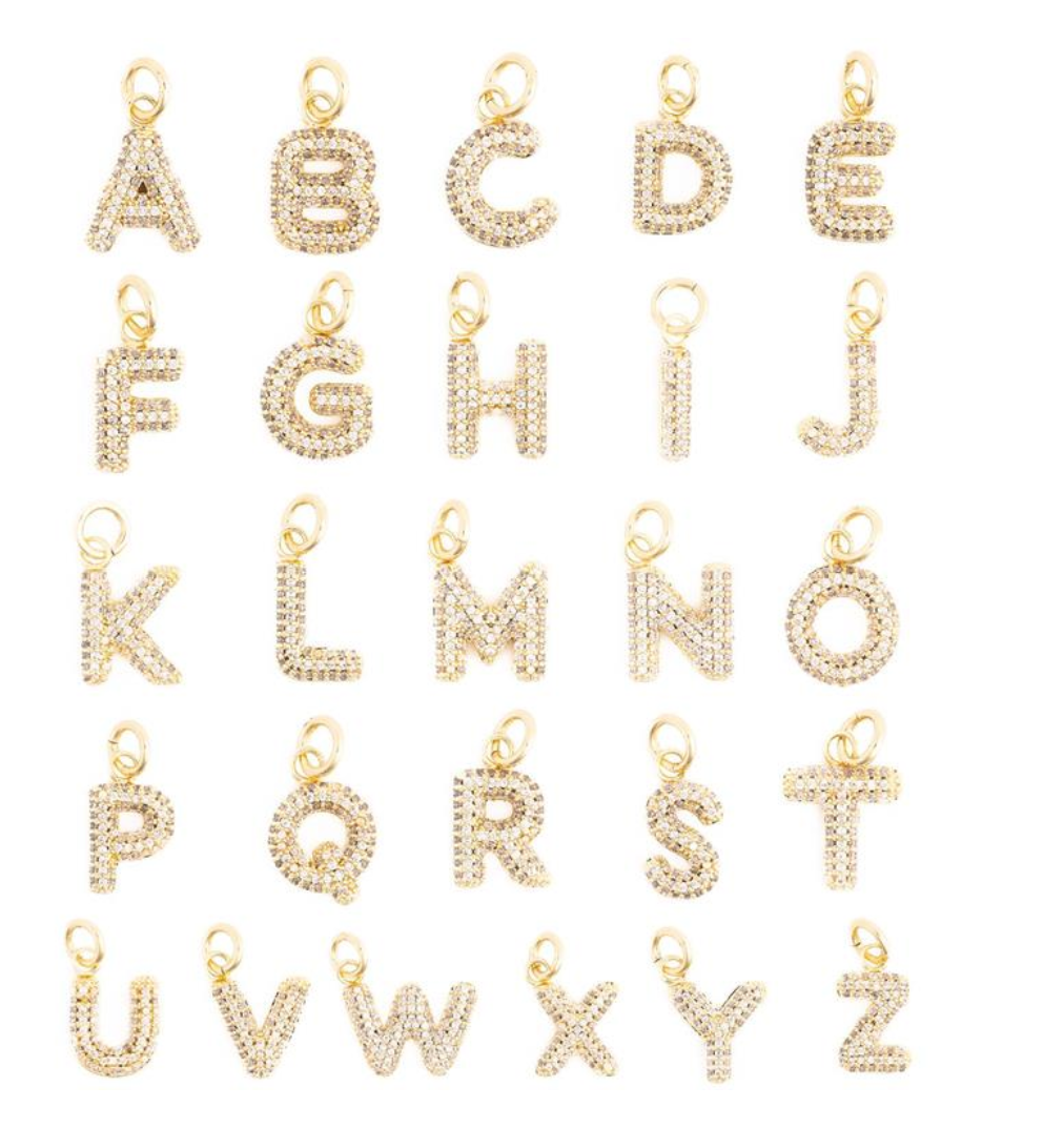 Canvas Style Charm Bar-  Courtney Bling Alphabet