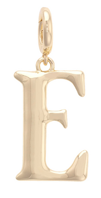 Canvas Style Charm Bar- Letter Initial Pendant Charm in Shiny Gold