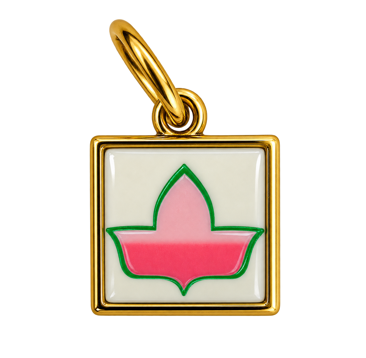 Framed Pendant Charm "404" or "Atlanta" : Antique Gold