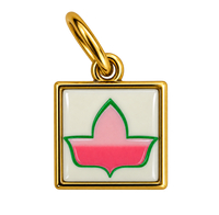 Framed Pendant Charm "404" or "Atlanta" : Antique Gold