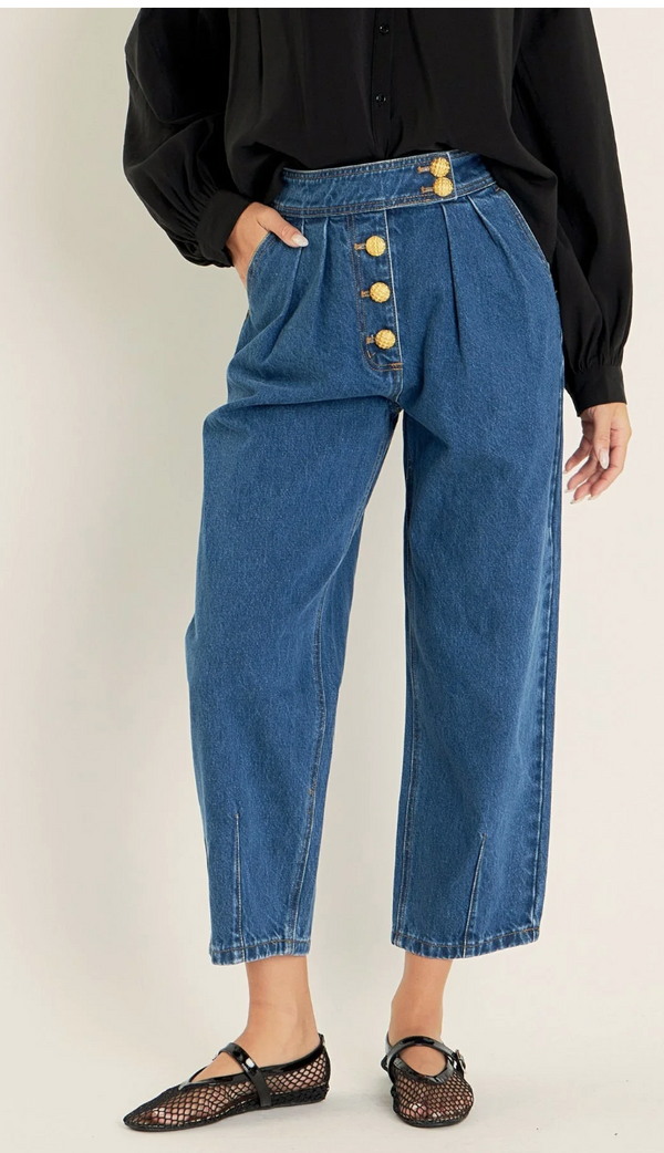 Renee Premium Denim Cropped Trousers