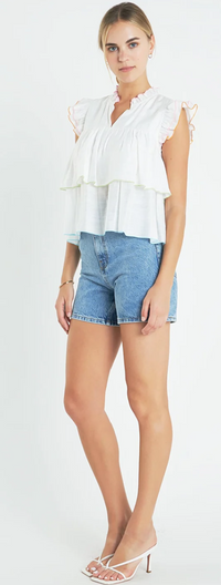 Elani Colorblock Edge Tiered Top