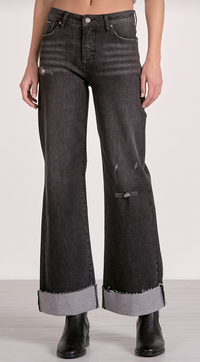 Judy Grey Wash Cuffed Jeans