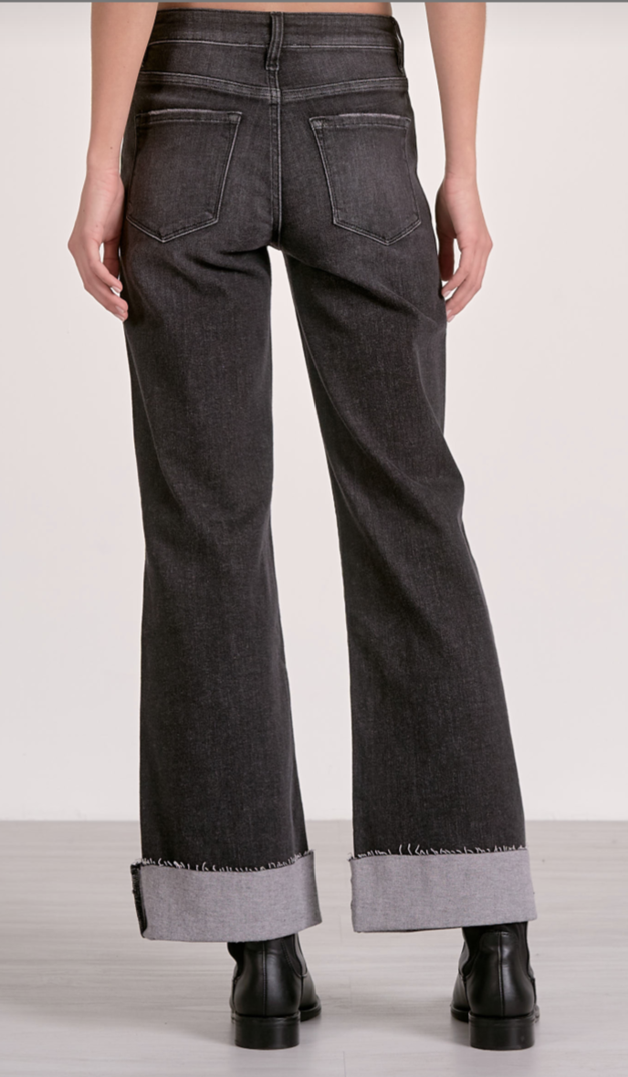 Judy Grey Wash Cuffed Jeans