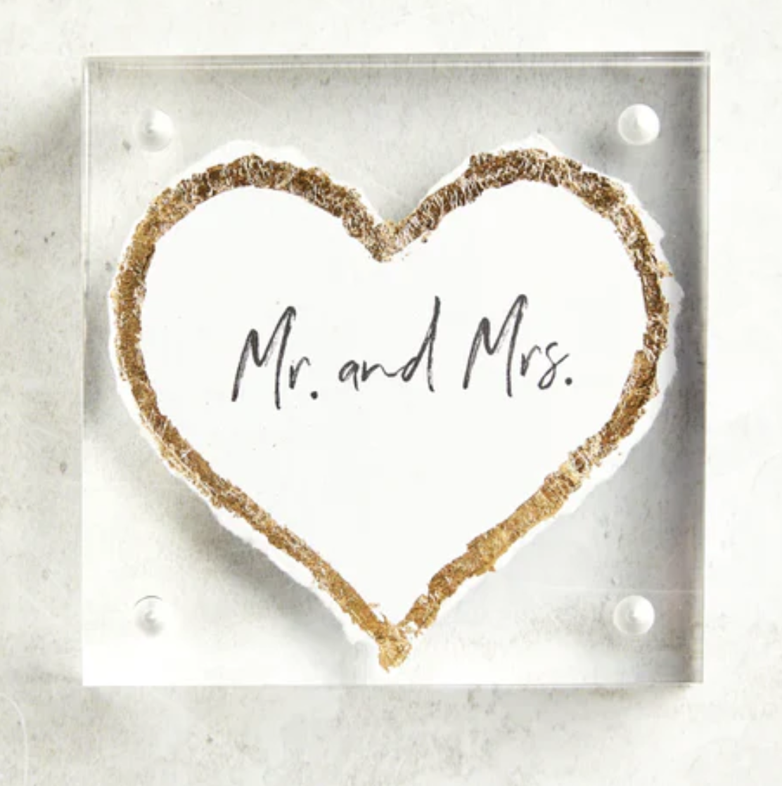 Eva Belle Acrylic Frame 3x3- Mr. and Mrs.