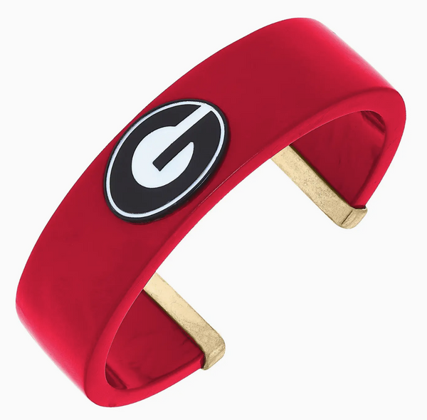 Georgia Bulldogs or Georgia Logo  Resin Cuff Bracelet in Red