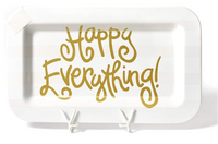 HAPPY EVERYTHING! White Stripe Mini Rectangle Platter