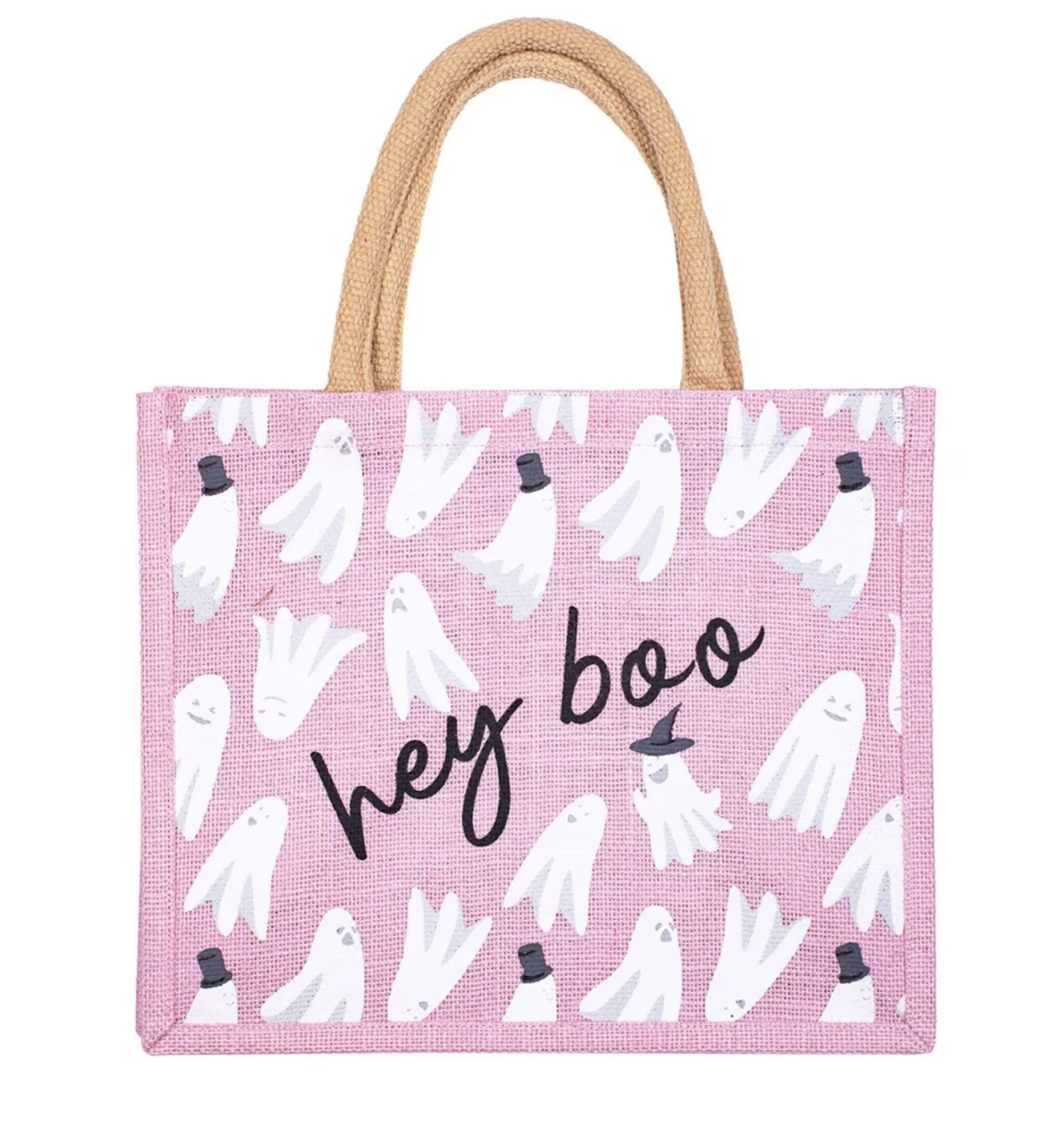 Halloween Jute Tote - Hey Boo