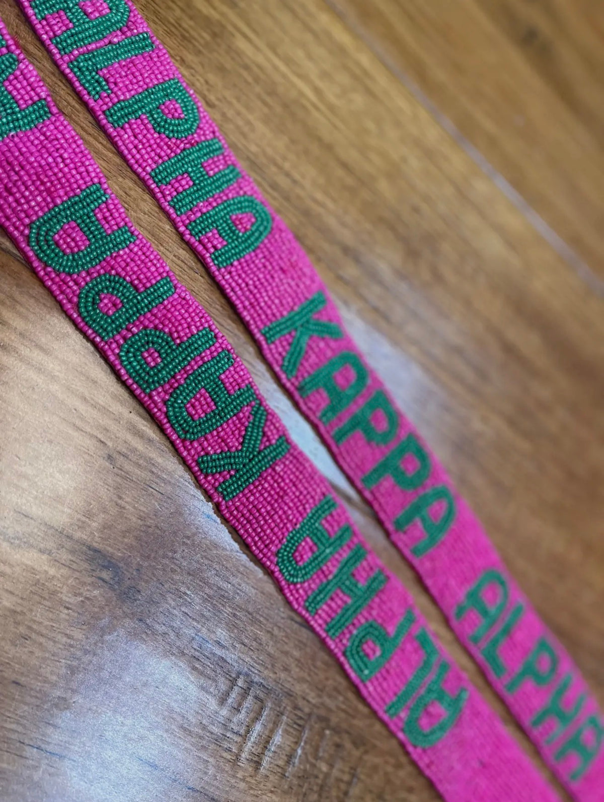 White or Pink  Alpha Kappa Alpha AKA Sorority Beaded Purse Strap