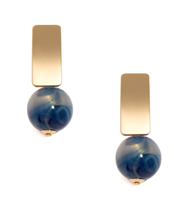 Zenzii Matte Gold Earrings with Various Beads