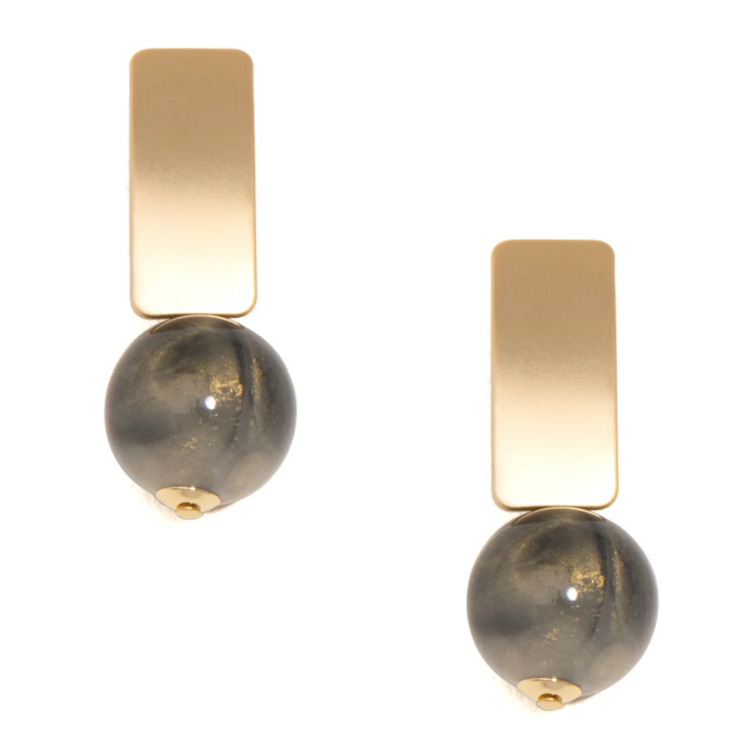 Zenzii Matte Gold Earrings with Various Beads