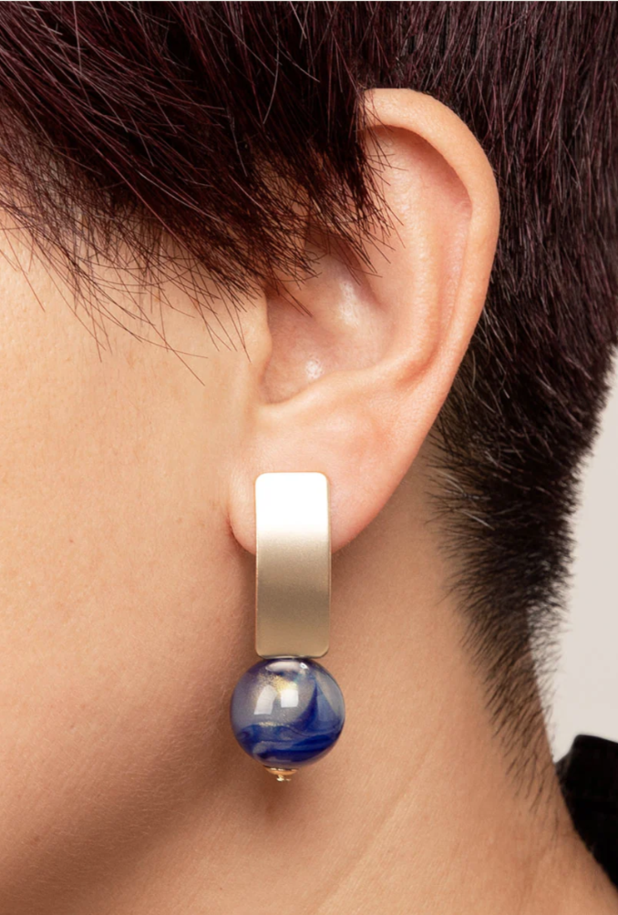 Zenzii Matte Gold Earrings with Various Beads