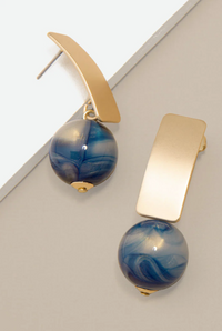 Zenzii Matte Gold Earrings with Various Beads