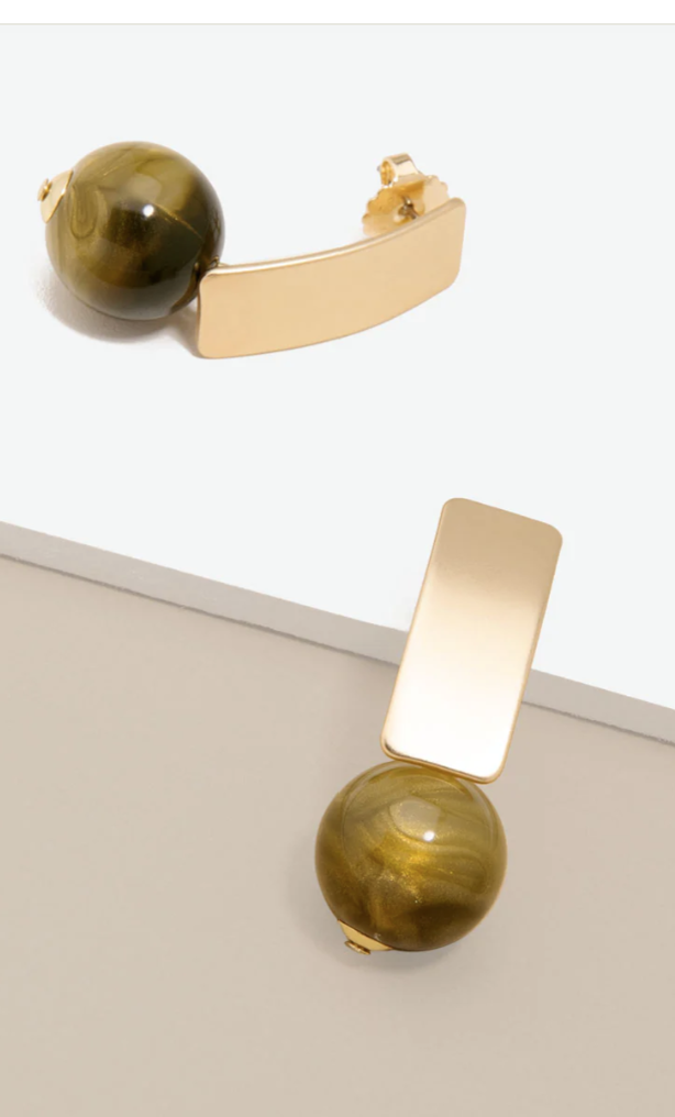 Zenzii Matte Gold Earrings with Various Beads