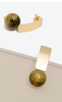 Zenzii Matte Gold Earrings with Various Beads