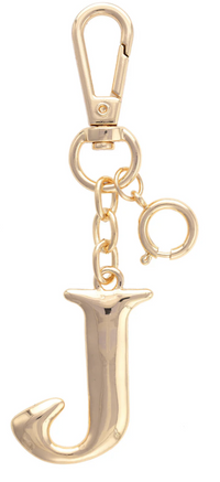 Canvas Style Charm Bar- Letter Initial Bag Charm in Shiny Gold