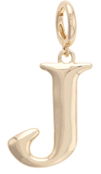 Canvas Style Charm Bar- Letter Initial Pendant Charm in Shiny Gold
