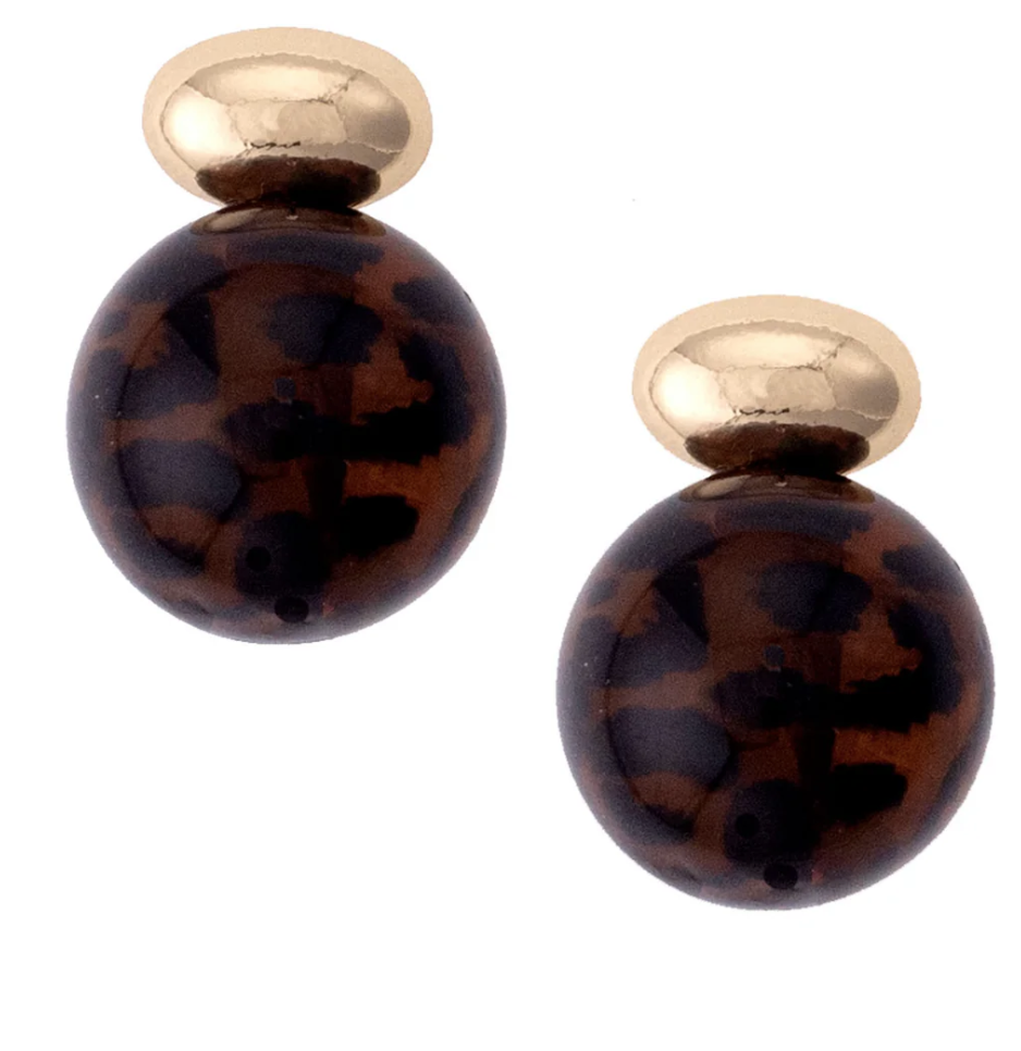 Jolene Statement Stud Earrings or Necklace  in Tortoise