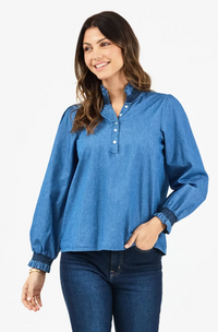 Mary Square Kimberly Chambray Top