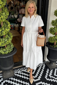 Mary Square Jema Dress - White