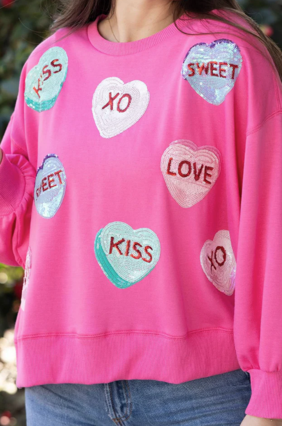 Mary Square Millie Sweatshirt - Candy Hearts