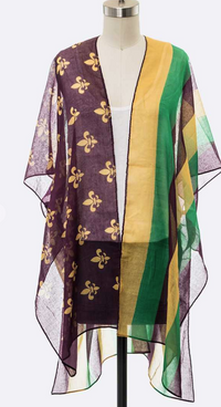 Mardi Gras Color Kimono Cardigan