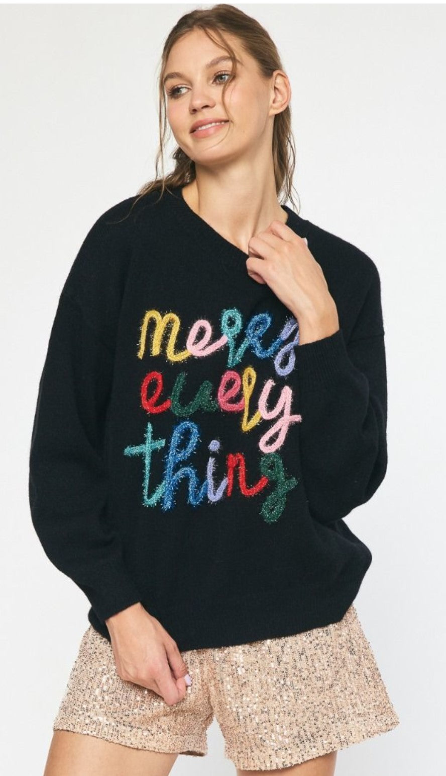 Merry Everything Fuzzy Knit Sweater