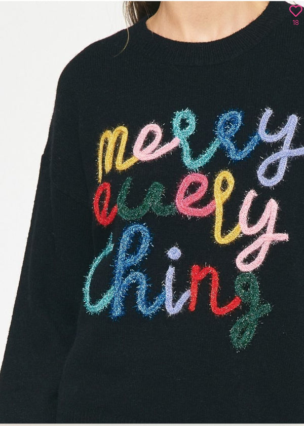 Merry Everything Fuzzy Knit Sweater