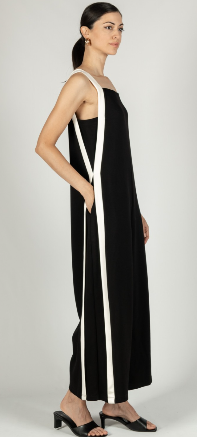 P. CILL Butter Modal Contrast Stripe Jumpsuit