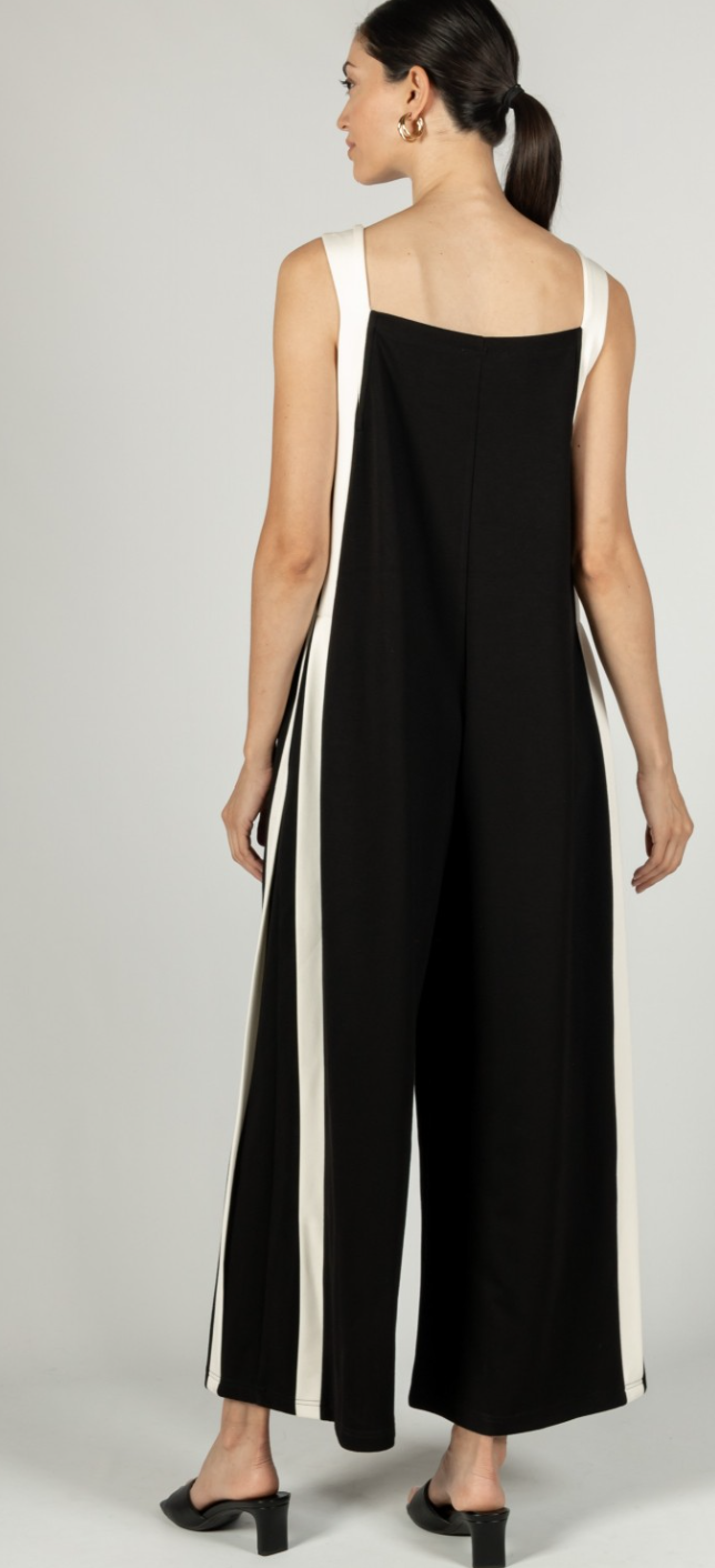 P. CILL Butter Modal Contrast Stripe Jumpsuit