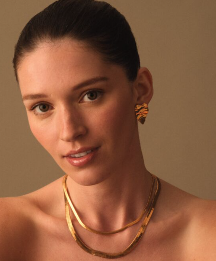 Molten Waterproof Gold Heart Oversized Earrings