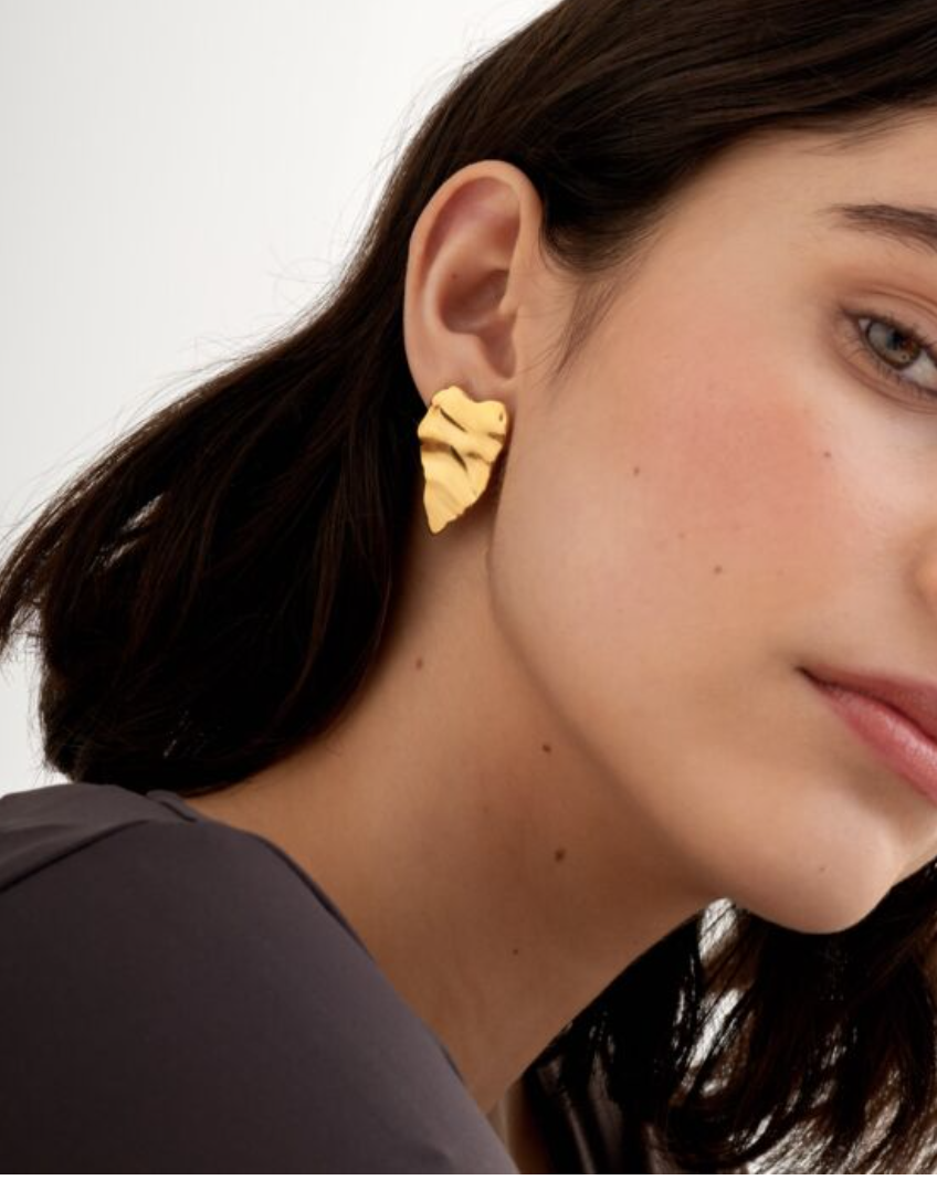 Molten Waterproof Gold Heart Oversized Earrings