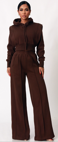 Nala Crop Hoodie And Wide Leg Jogger Set