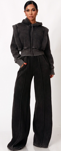 Nala Crop Hoodie And Wide Leg Jogger Set