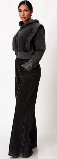 Nala Crop Hoodie And Wide Leg Jogger Set