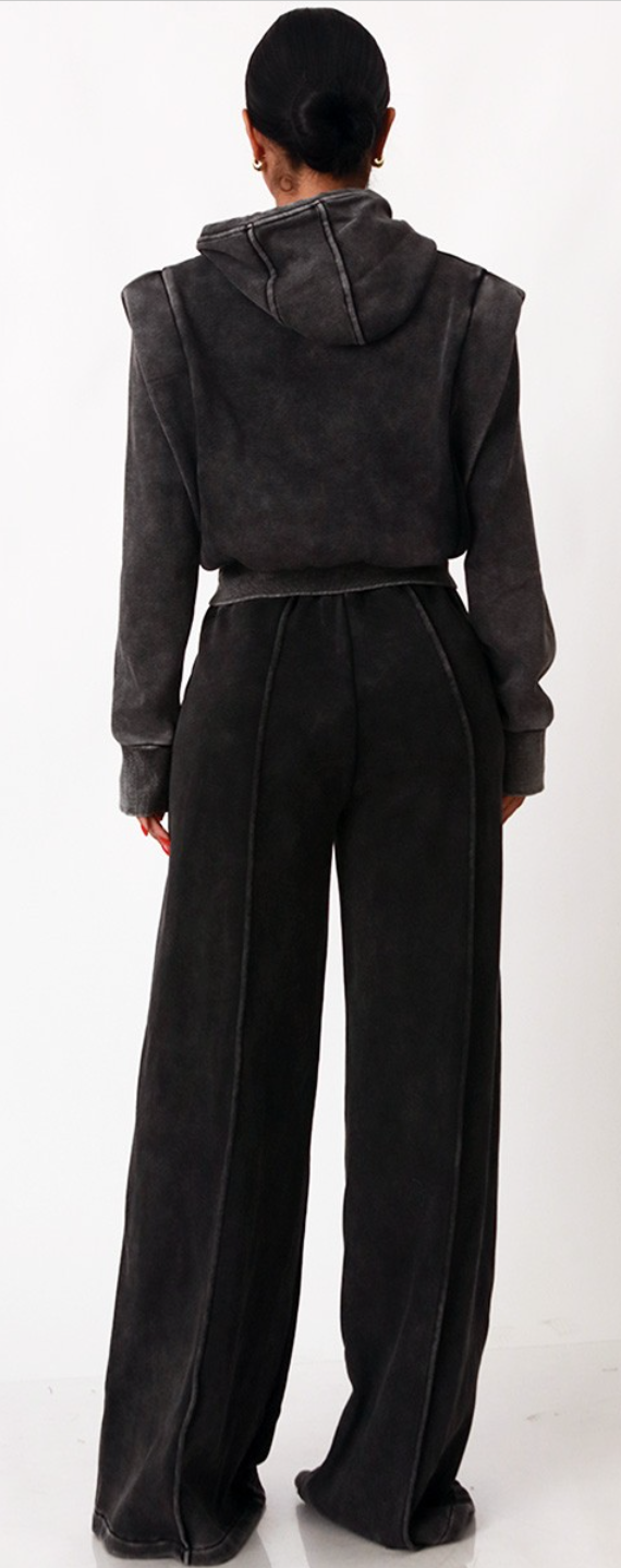 Nala Crop Hoodie And Wide Leg Jogger Set