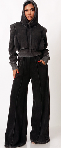 Nala Crop Hoodie And Wide Leg Jogger Set