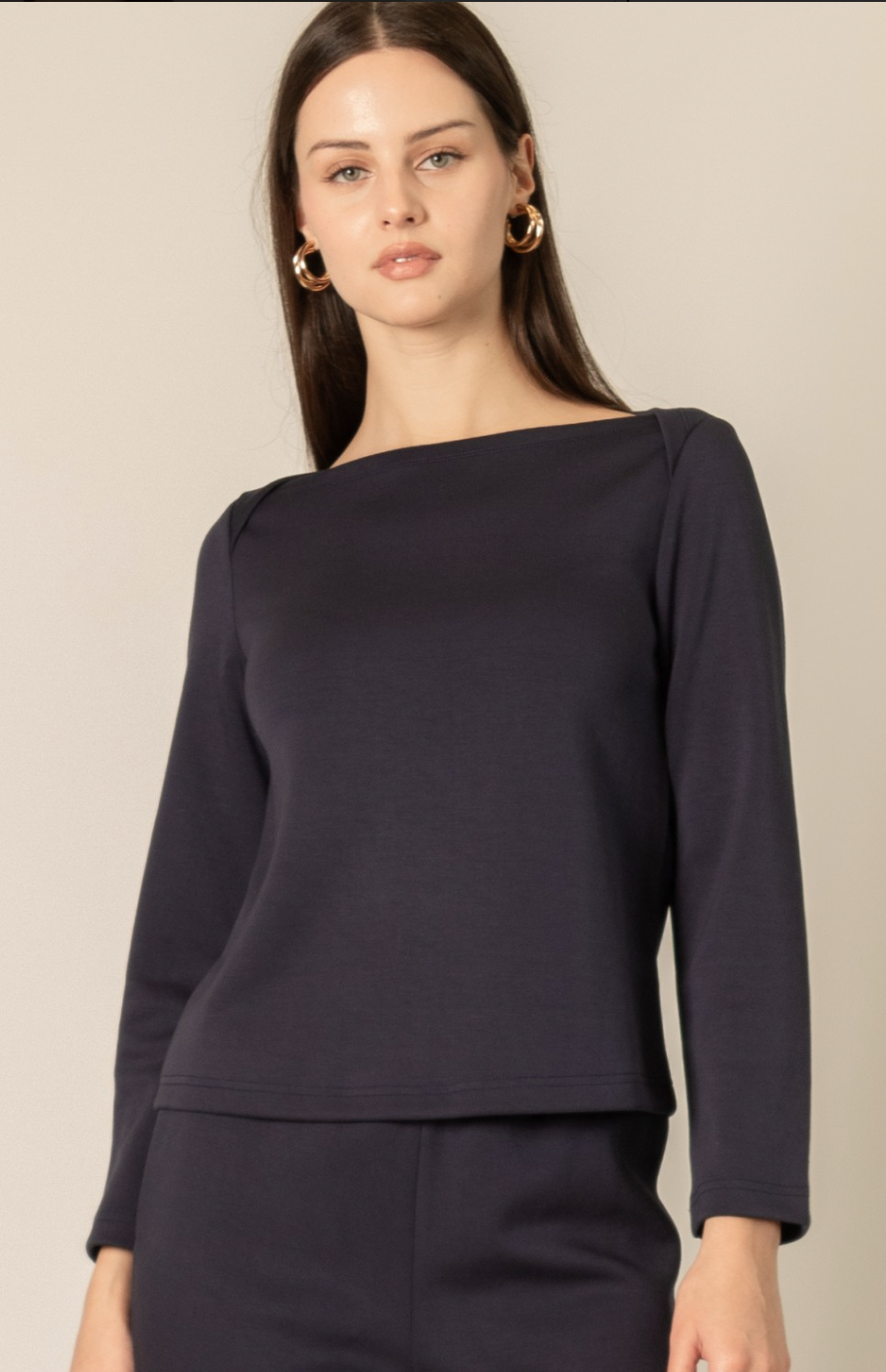 P. CILL Long Sleeve Round Neck Top