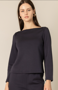 P. CILL Long Sleeve Round Neck Top