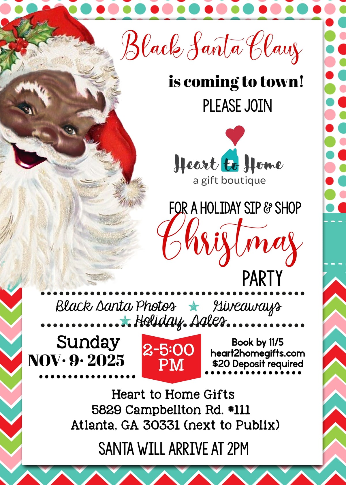 The Real Black Santa Holiday Photo & Shopping Party