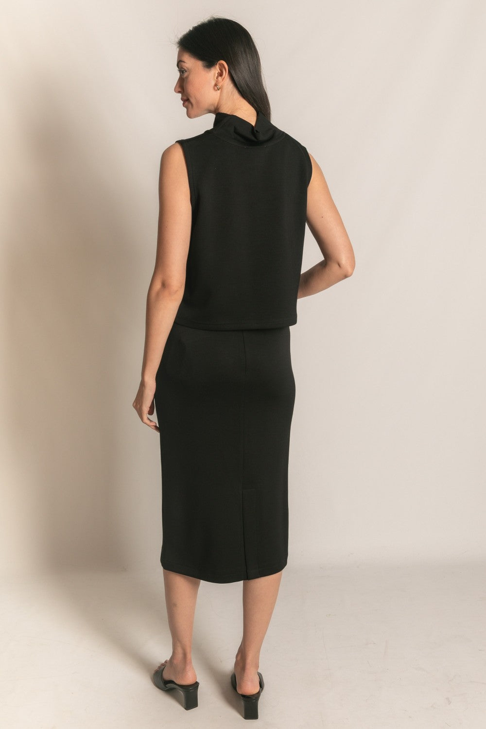 P. CILL Butter Modal Back Slit Pencil Skirt