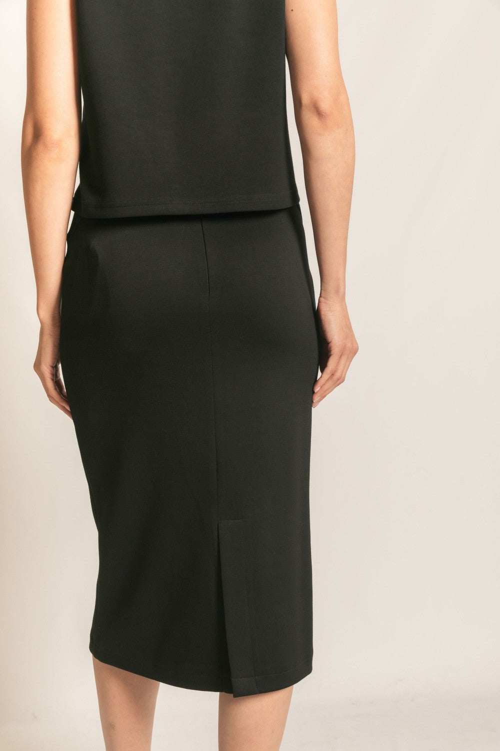 P. CILL Butter Modal Back Slit Pencil Skirt