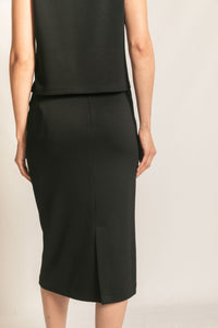 P. CILL Butter Modal Back Slit Pencil Skirt