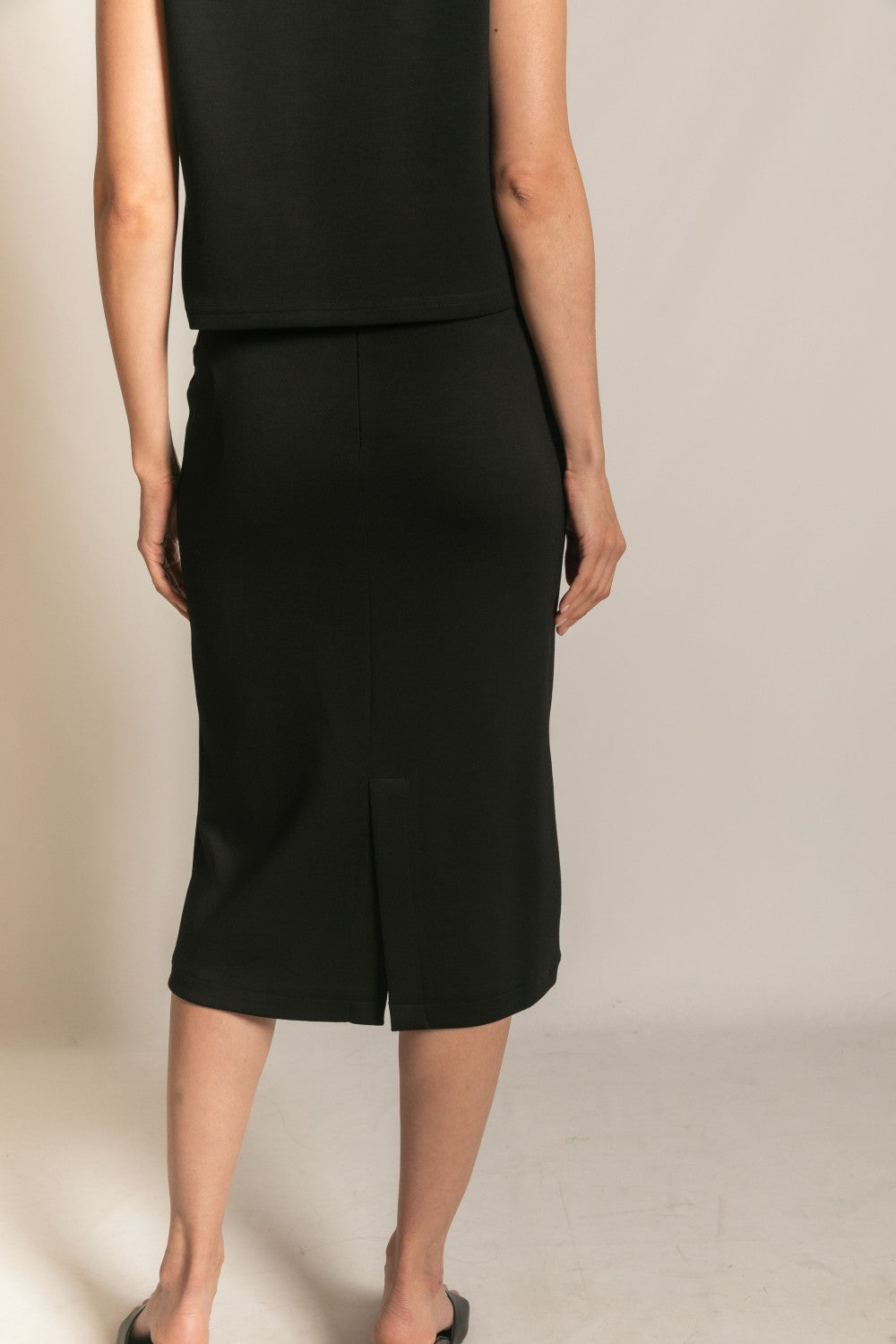 P. CILL Butter Modal Back Slit Pencil Skirt