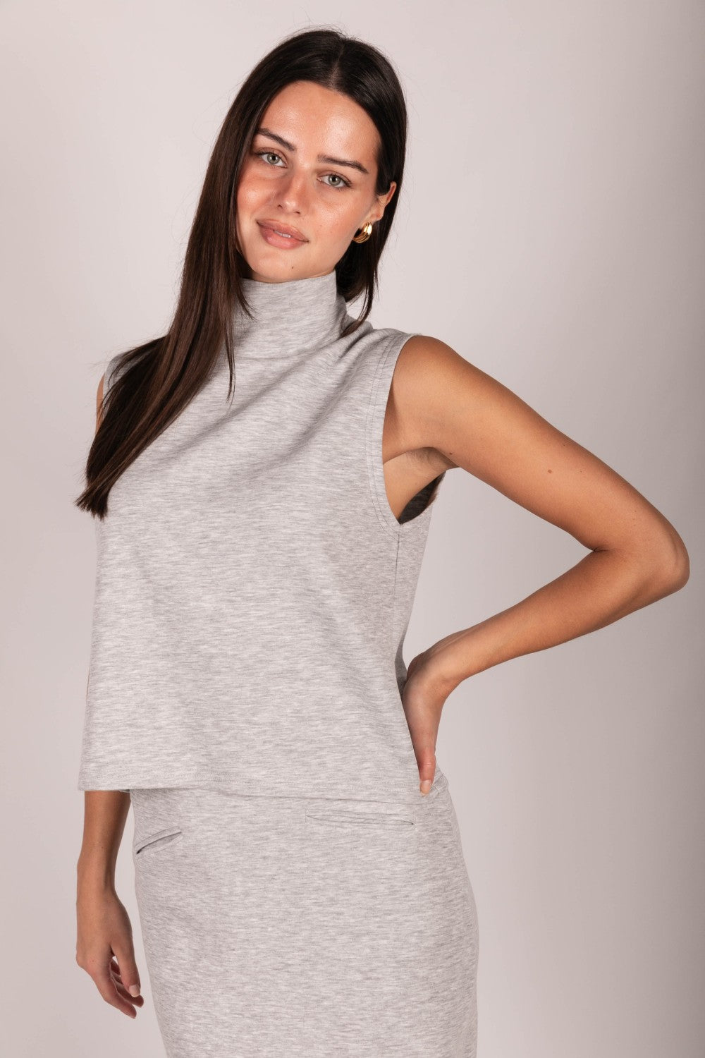 P. CILL Butter Modal Back Slit Pencil Skirt