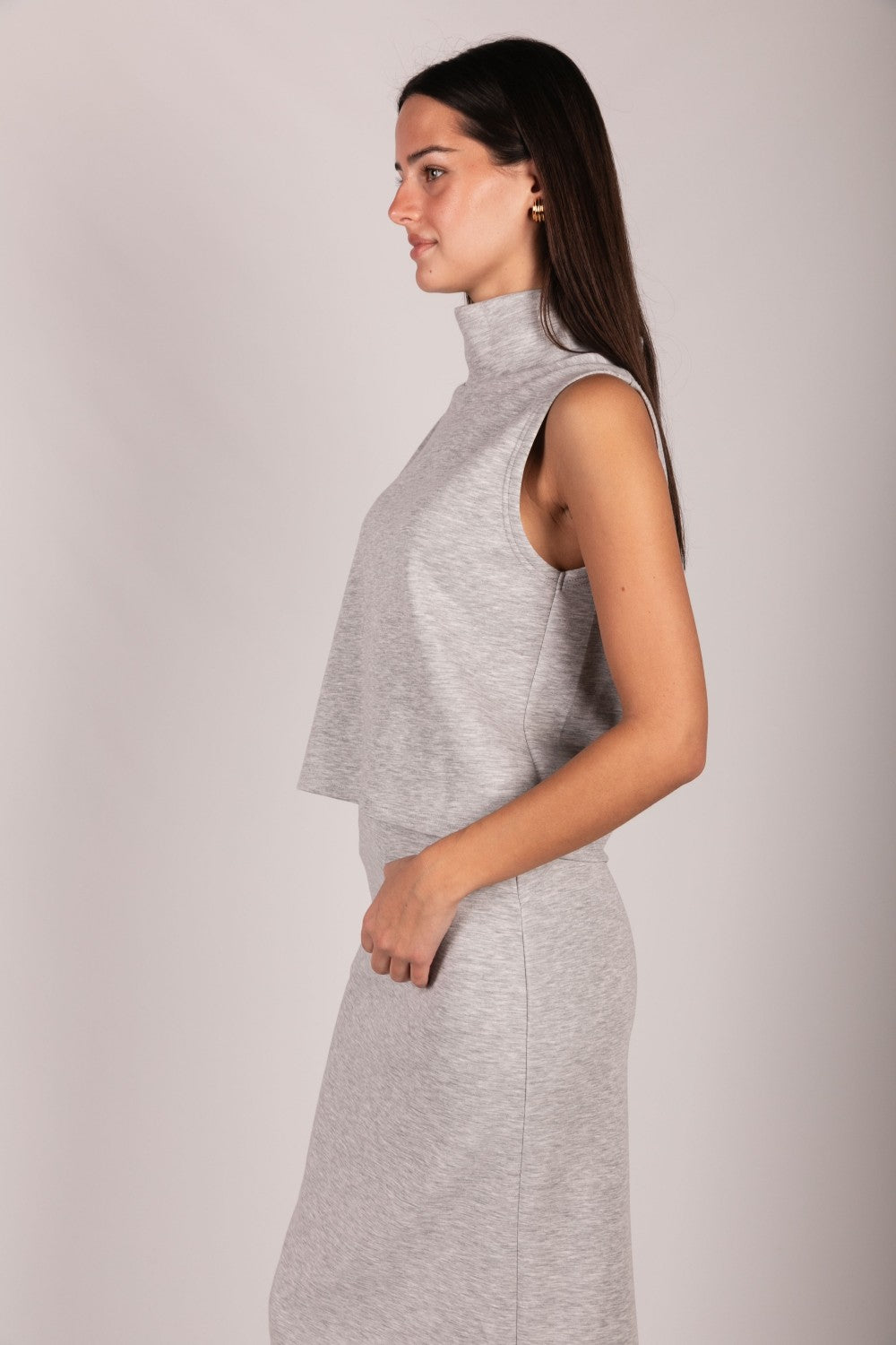 P. CILL Butter Modal Back Slit Pencil Skirt