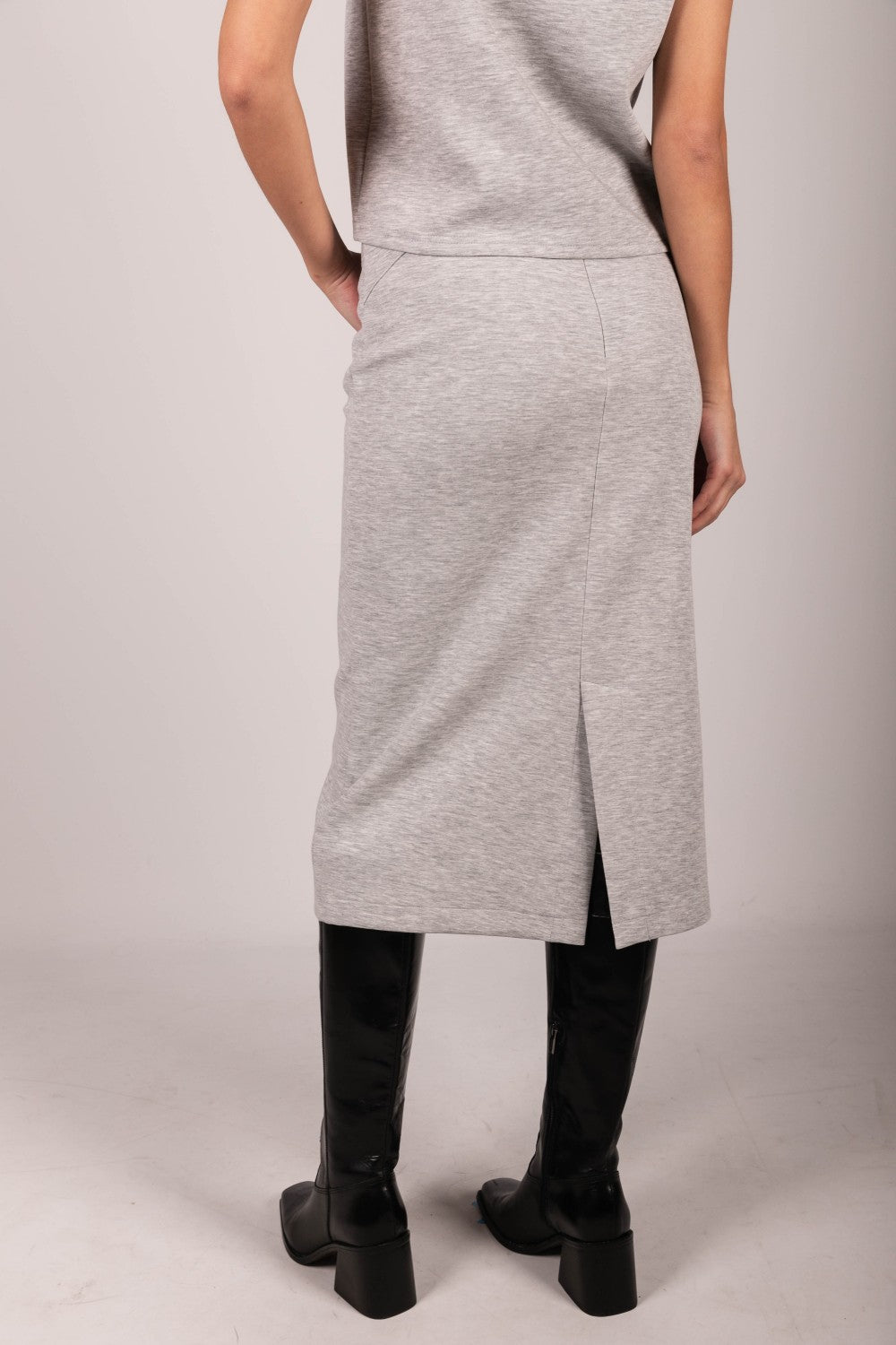 P. CILL Butter Modal Back Slit Pencil Skirt