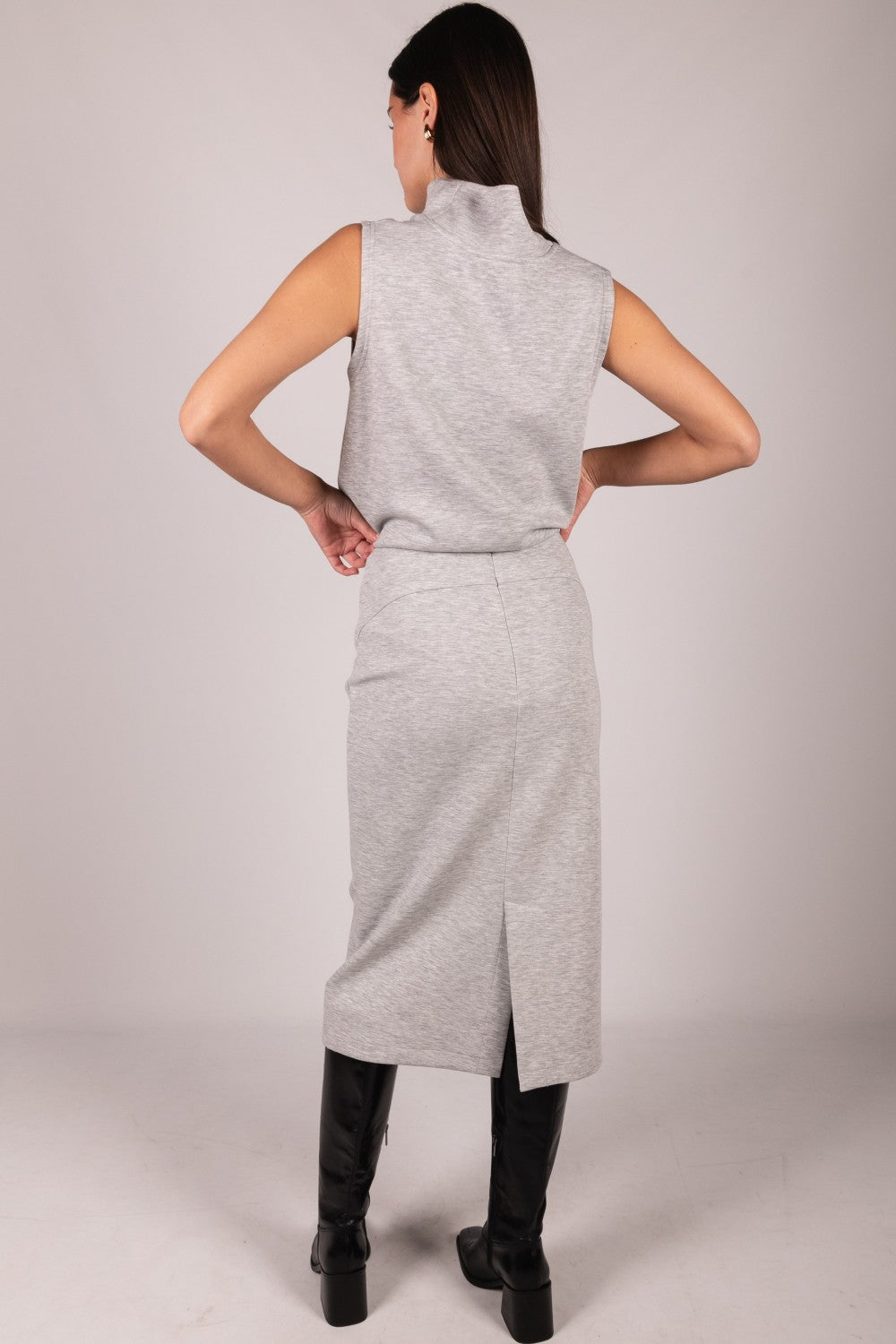 P. CILL Butter Modal Back Slit Pencil Skirt