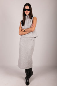 P. CILL Butter Modal Back Slit Pencil Skirt