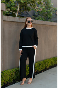 P. CILL Butter Modal Contrast Border Top & Pants